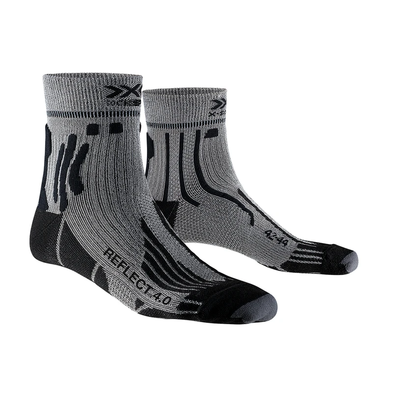 X Bionic Chaussettes Run Speed Reflect 4.0 Homme Anthracite Argent