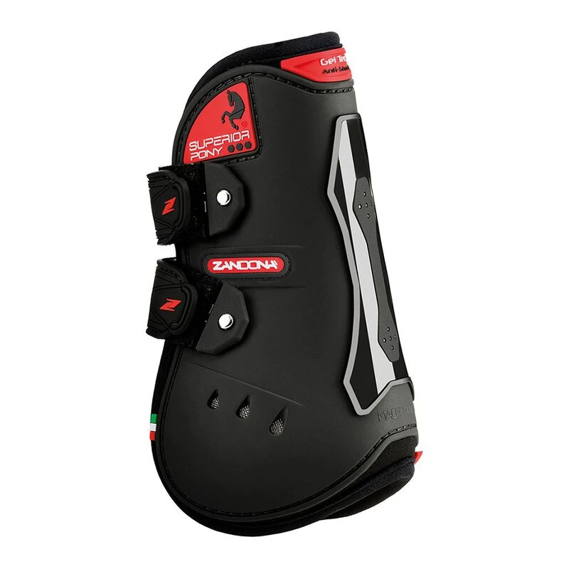 Zandona Superior Air Pony Strap Tendon Fetlock Boots Black Sportpu