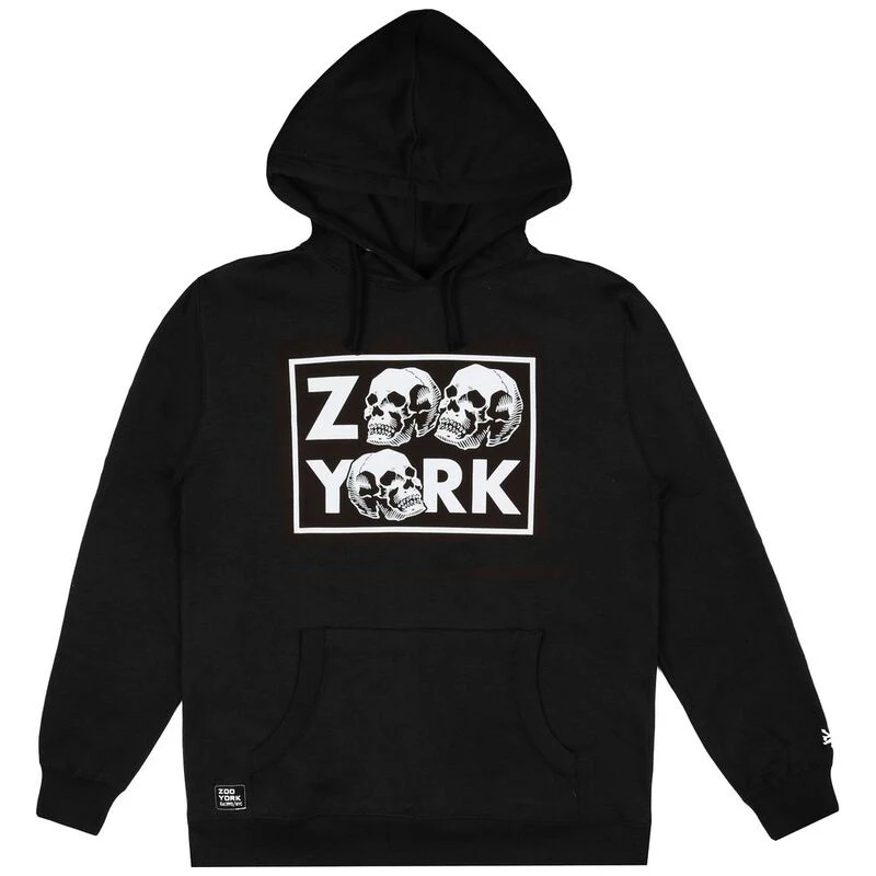 Zoo York Mens Stacked Skull Hoodie Black Sportpursuit