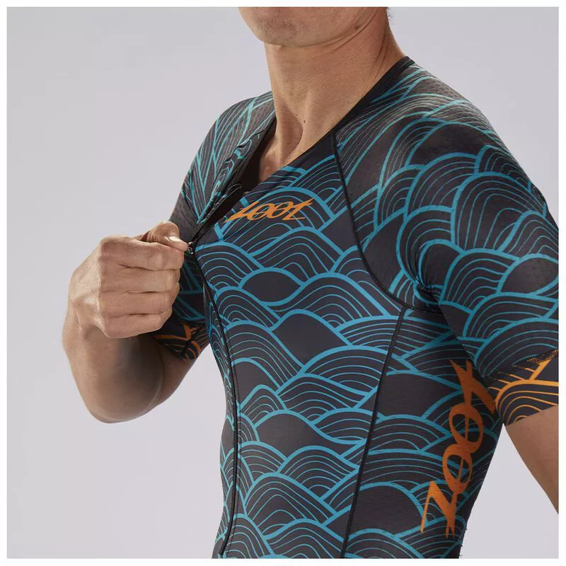 Zoot Mens LTD Tri Aero Short Sleeved Race Suit (Aloha 19) | Sportpursu