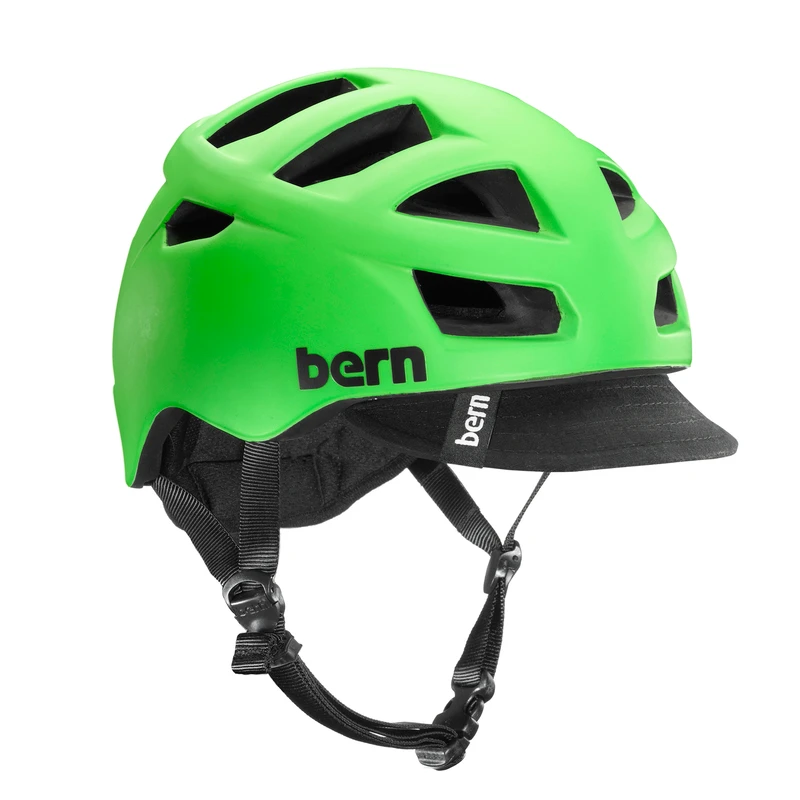 Bern Allston Zip Mold Helmet Matt Neon Green with Visor Sportpur