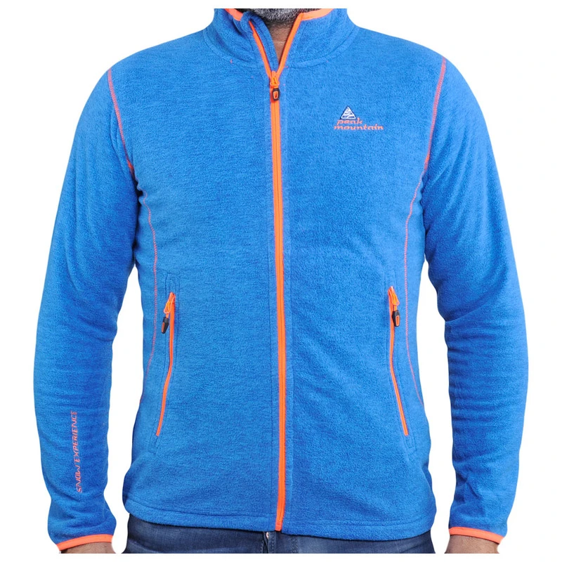 Peak Mountain Mens Polar Fleece Jacket (Blue)