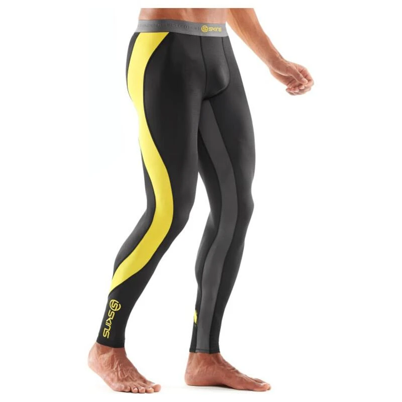 SKINS Men's A200 Thermal Long Tights Black/Yellow - SKINS Compression UK