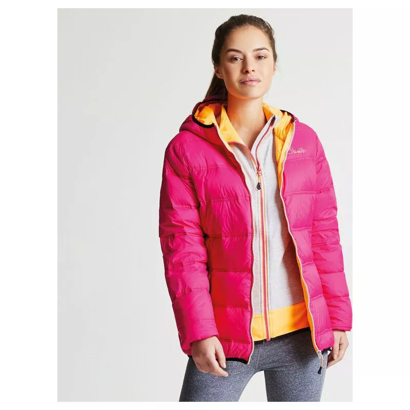 Dare2B Womens Low Down Jacket Pink Fusion Orange Burst Sportpursui