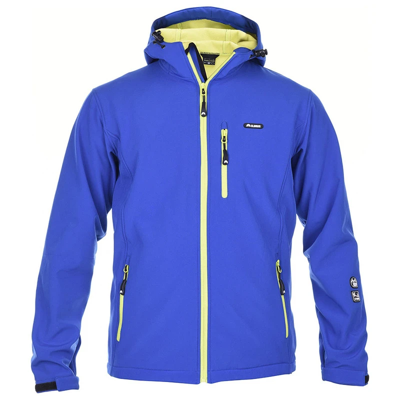 Elbrus Mens Iver Softshell Jacket Saphire Blue Yellow Green Sportp