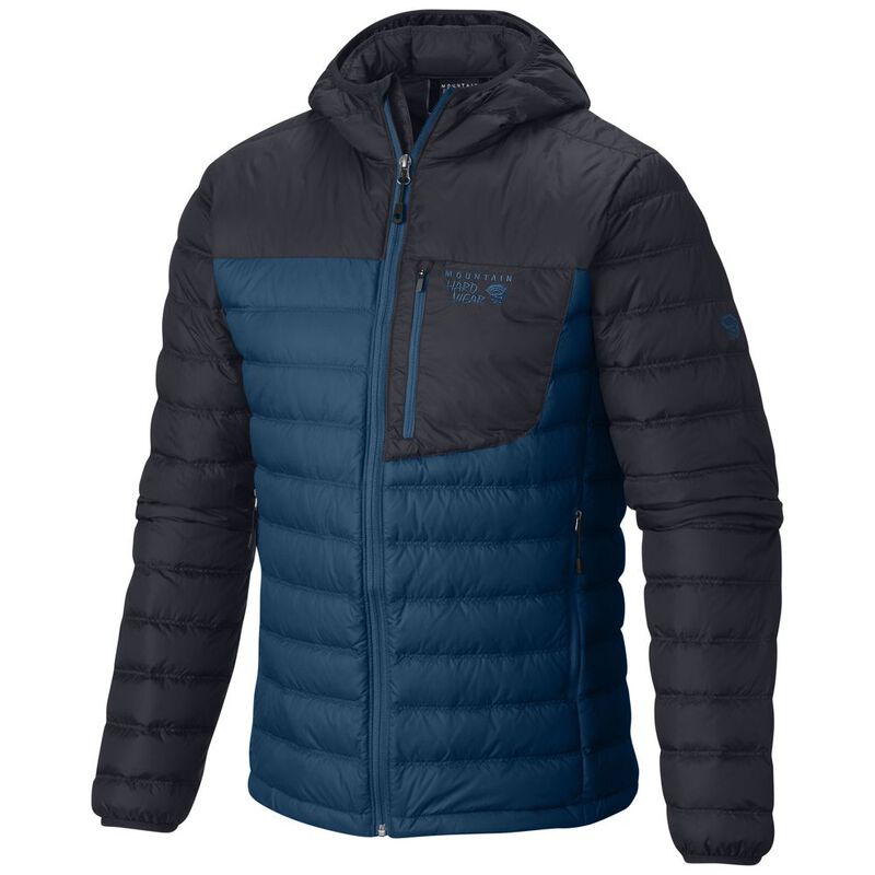 Mountain Hardwear Mens Dynotherm Down Hooded Jacket (Phoenix Blue/Hard