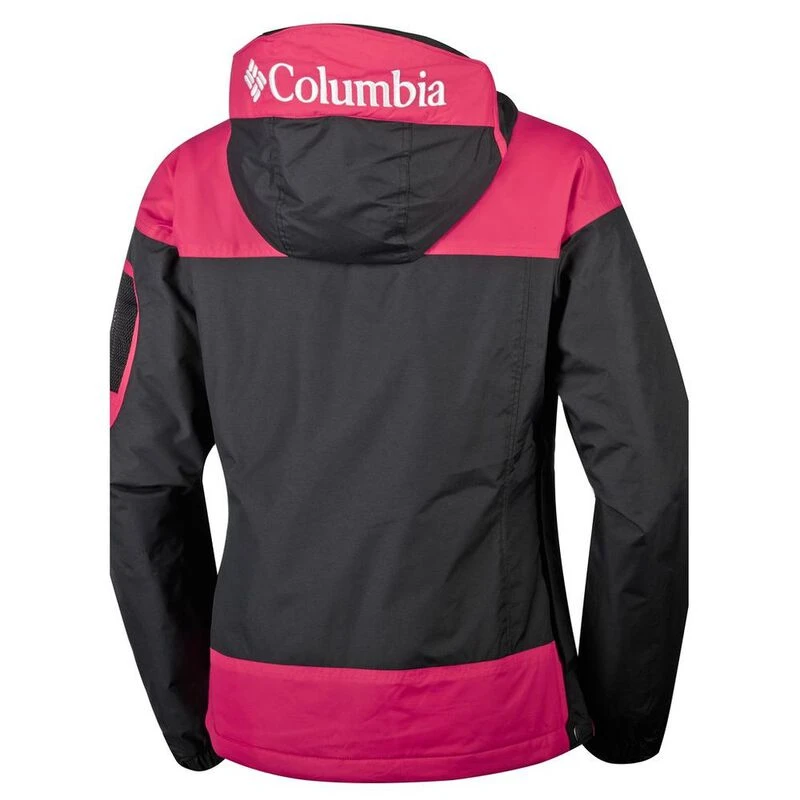 Columbia Womens Challenger Pullover Black Punch Pink Sportpursuit