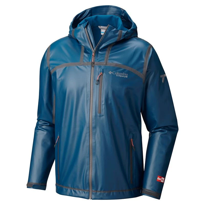 Columbia Mens OutDry Ex Stretch Hooded Shell Jacket Phoenix Blue S