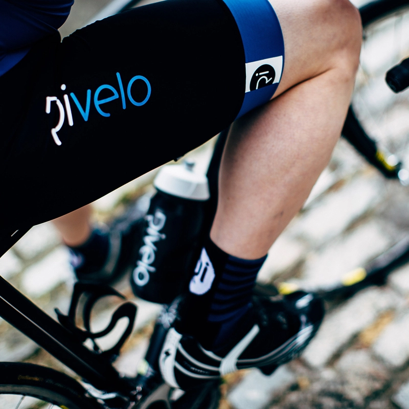 Rivelo Mens Honister Bib Shorts Black Teal Sportpursuit