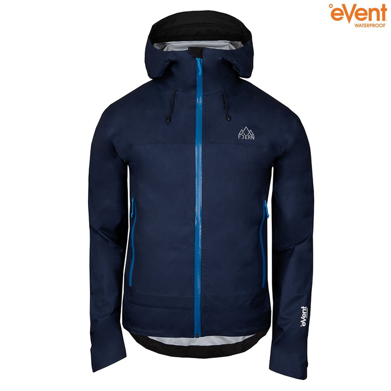 Fjern Mens Skjold Packable Waterproof Jacket Navy Cobalt Sportpurs