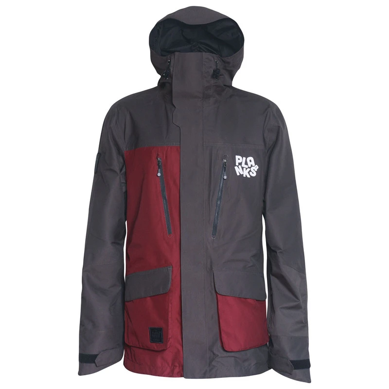 Planks Mens 2L Good Times Jacket (Maroon/Charcoal)