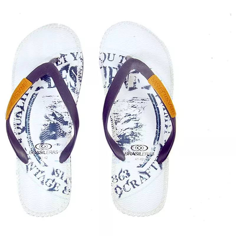 Brasileras Mens Gin Flip Flops (White)