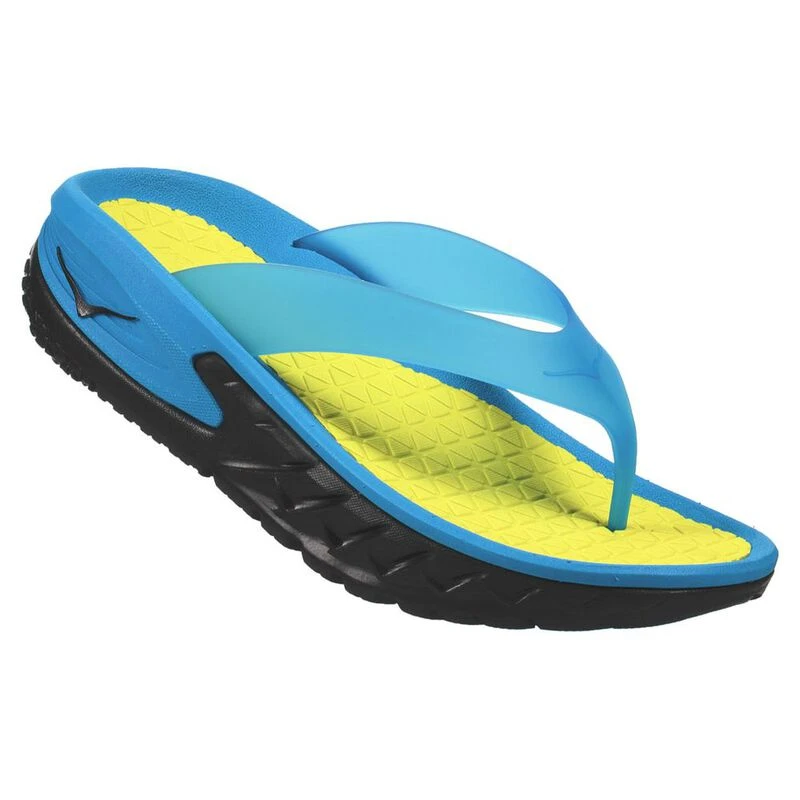 Hoka One One Mens Ora Recovery Blue Yellow Black Flip Flop Thong Sandals Size 12 Hoka Ora Recovery Flip (Men main image 4