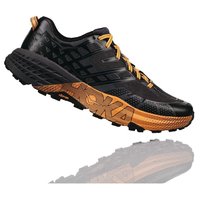 Hoka One One Mens Speedgoat 2 Shoes Black Kumquat Sportpursuit