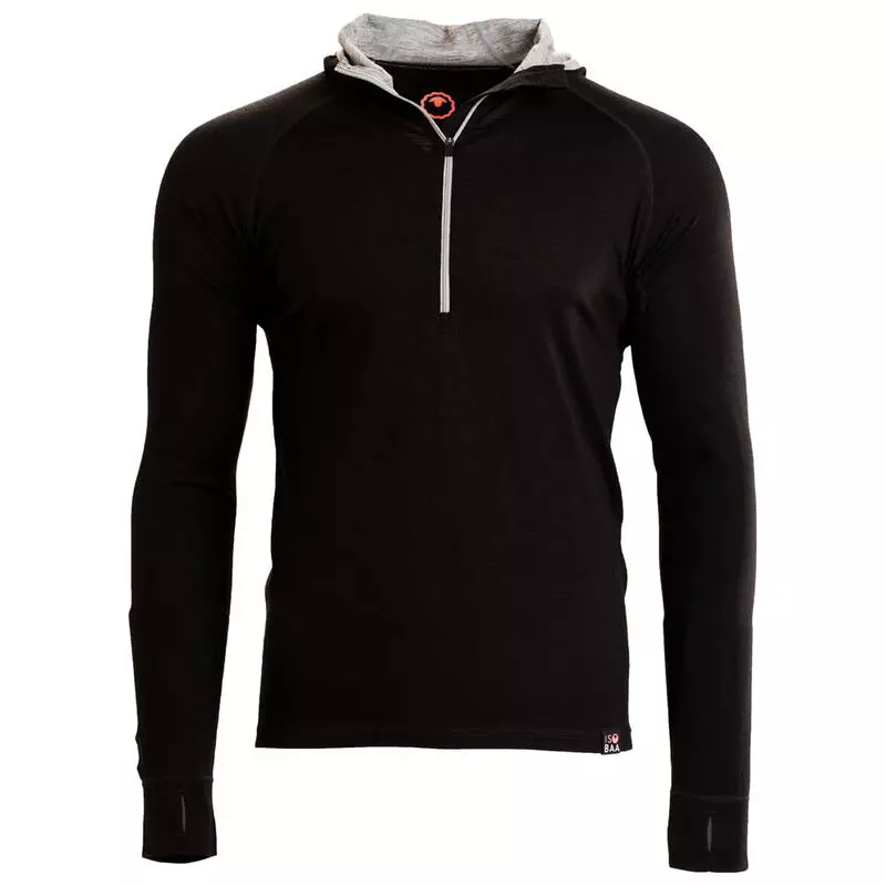 Isobaa mens merino 200 zip neck hoodie new arrivals