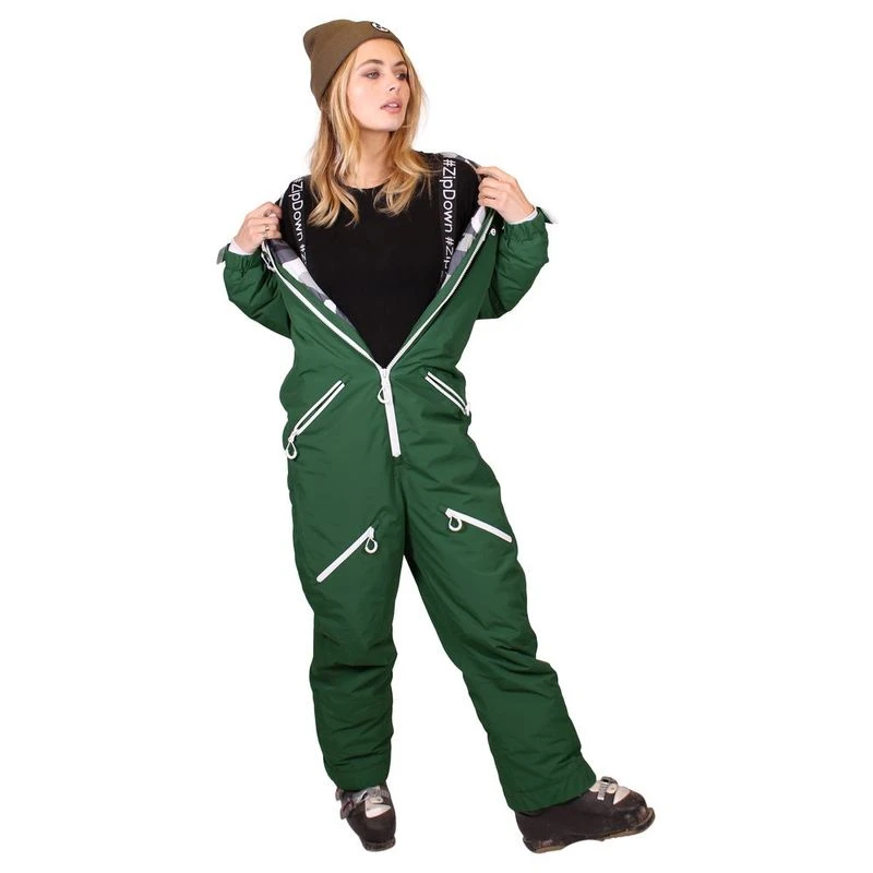 Oneskee Womens All In One Ski Suit College Green Sportpursuit