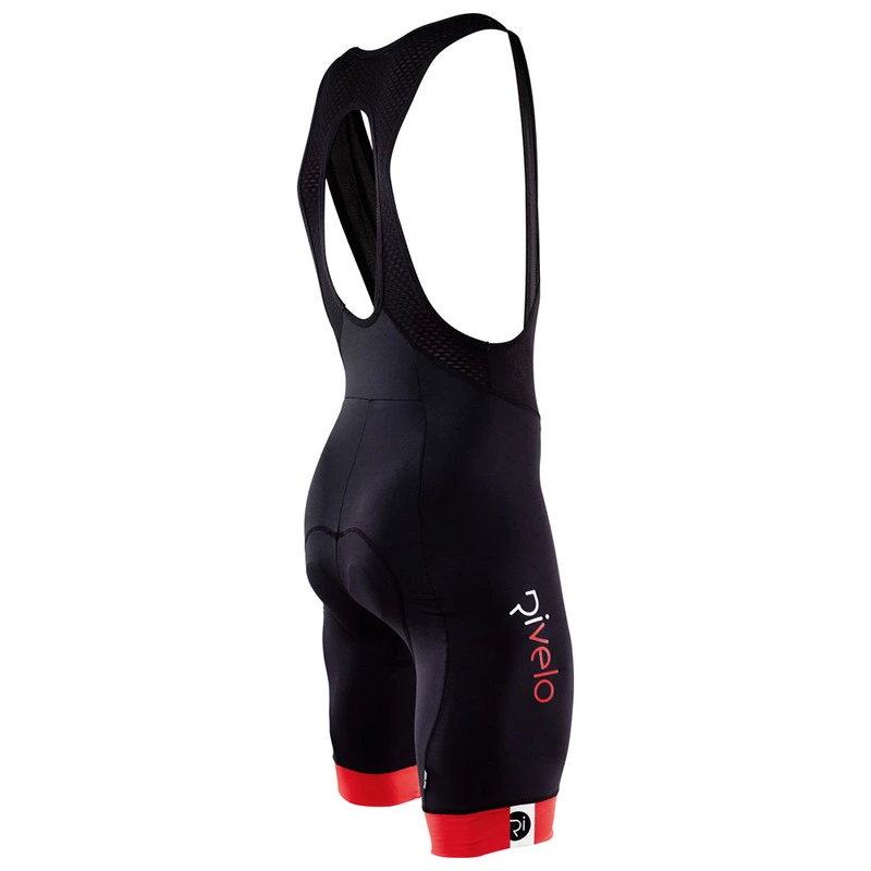 Rivelo Mens Honister Bib Shorts Black Red Sportpursuit