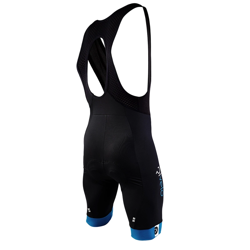 Rivelo Mens Honister Bib Shorts Black Teal Sportpursuit