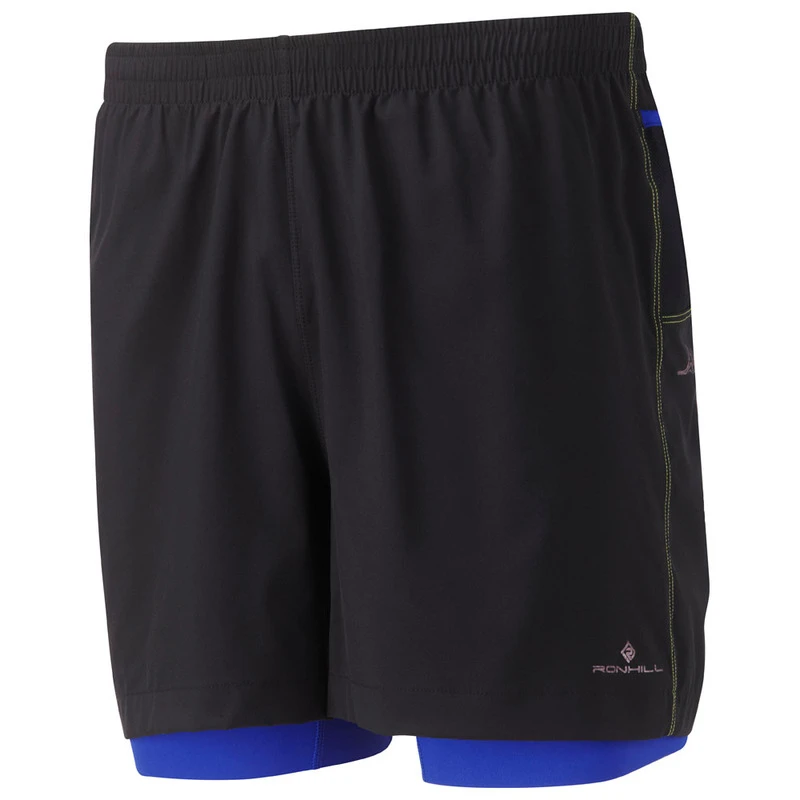 Ronhill Mens Trail Twin Cargo Shorts Black Cobalt Sportpursuit