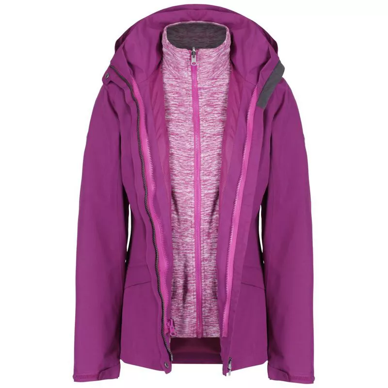 Regatta Womens Calyn II 3 in 1 Jacket Winberry Vivid Violet Sportp
