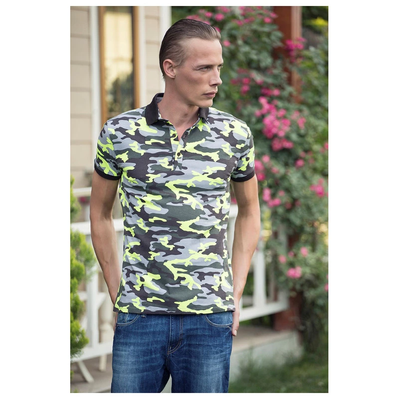 Sassarini Mens Camouflage Polo Shirt (Green)