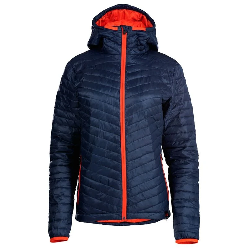 ISOBAA Womens Merino Wool Insulated Jacket Navy Orange Sportpursui
