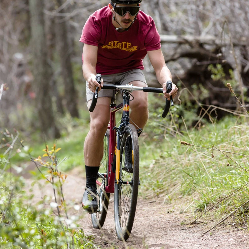 State Bicycle Co. WarHawk Cyclocross Bike Navy Maroon Gold Sportpu