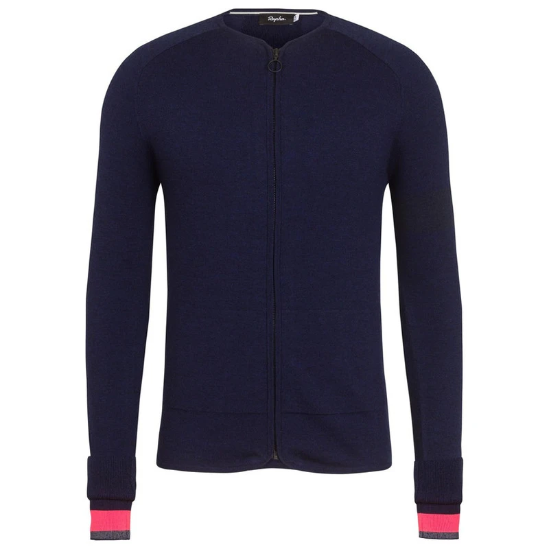 Rapha Mens Merino Zip Through Jacket Dark Navy Sportpursuit