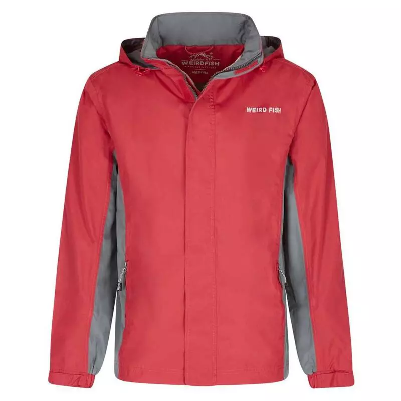 Weird Fish Mens Fighter Waterproof Ripstop Jacket Barberry Red