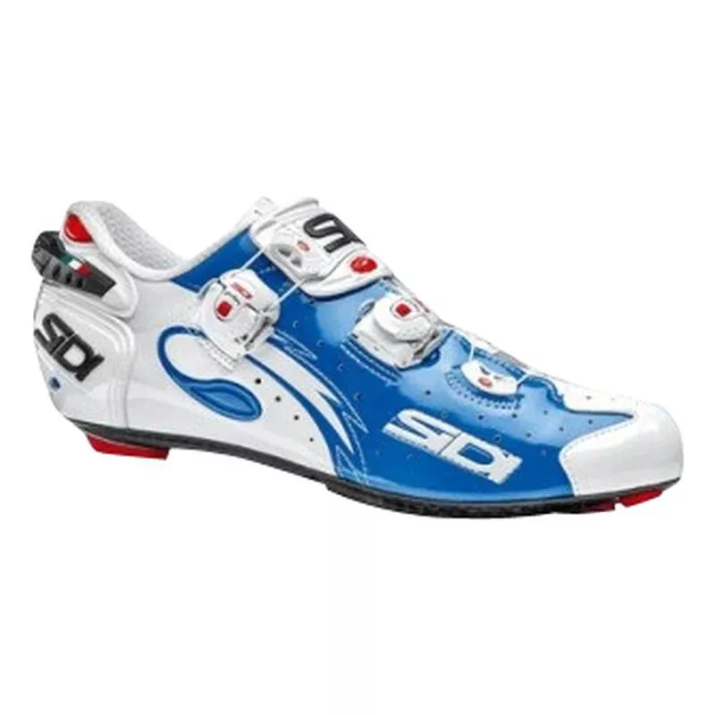SIDI Mens Wire Carbon Vernice Road Shoes (White/Blue) | Sportpursuit.c