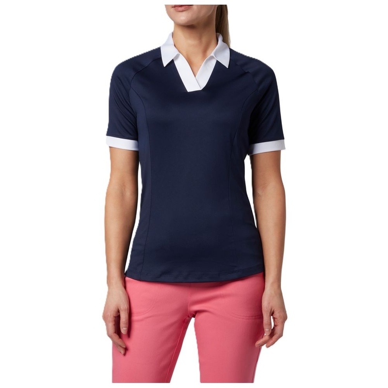 Polo maniche corte Donna V-Placket Colorblock