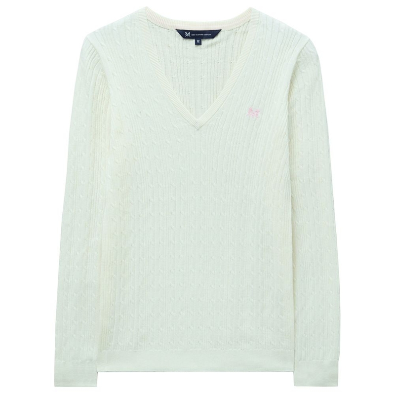 Maglione Donna Cotton Cable V-Neck