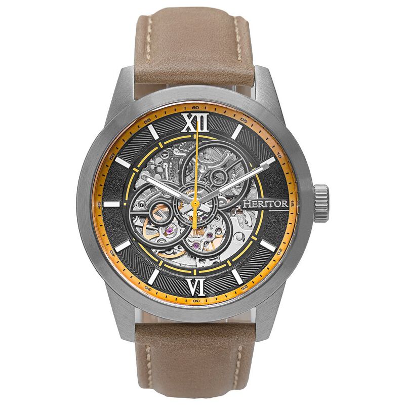 Orologio Uomo Jonas Leather Band Skeleton