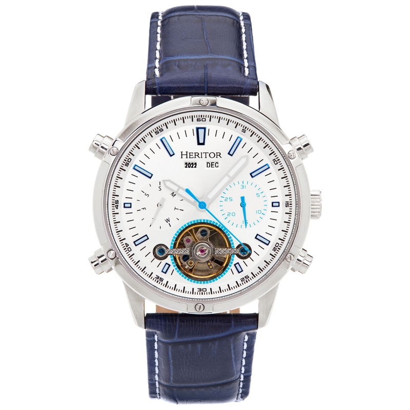 Orologio Uomo Wilhelm Semi-Skeleton Leather Band