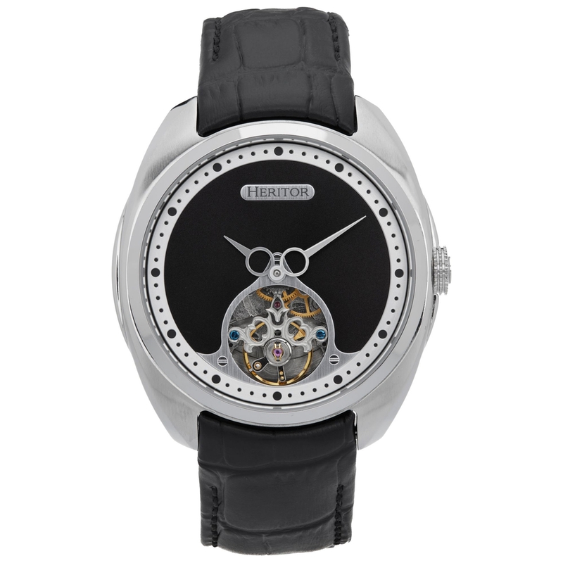 Orologio Uomo Roman Semi-Skeleton Leather Band