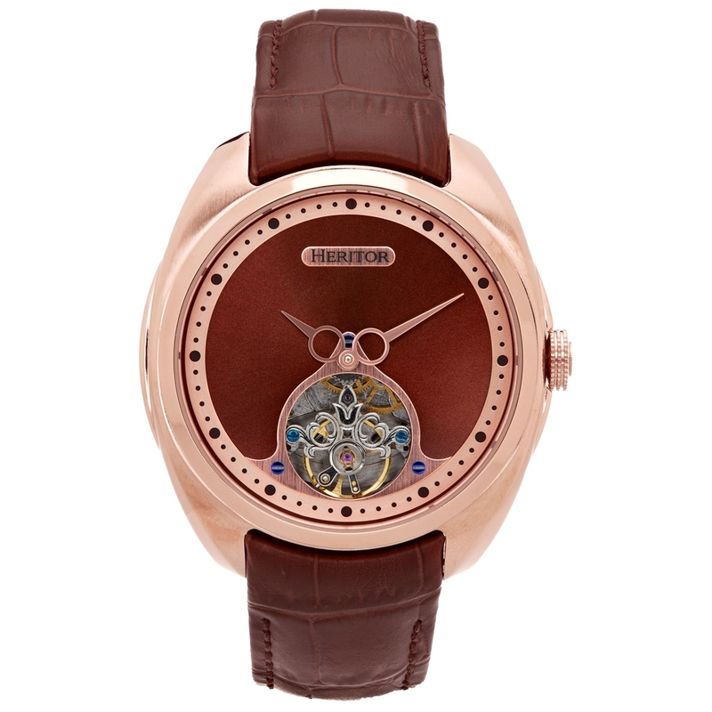 Orologio Uomo Roman Semi-Skeleton Leather Band