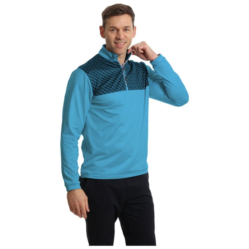 Maglione Uomo 1/4 Zip Dash Print