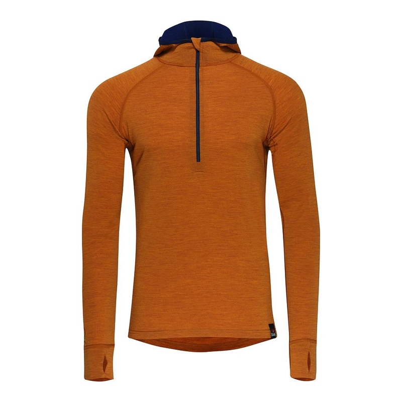 Felpa Con Cappuccio E Zip In Lana Merino 200 Da Uomo Merino 200 Zip Neck