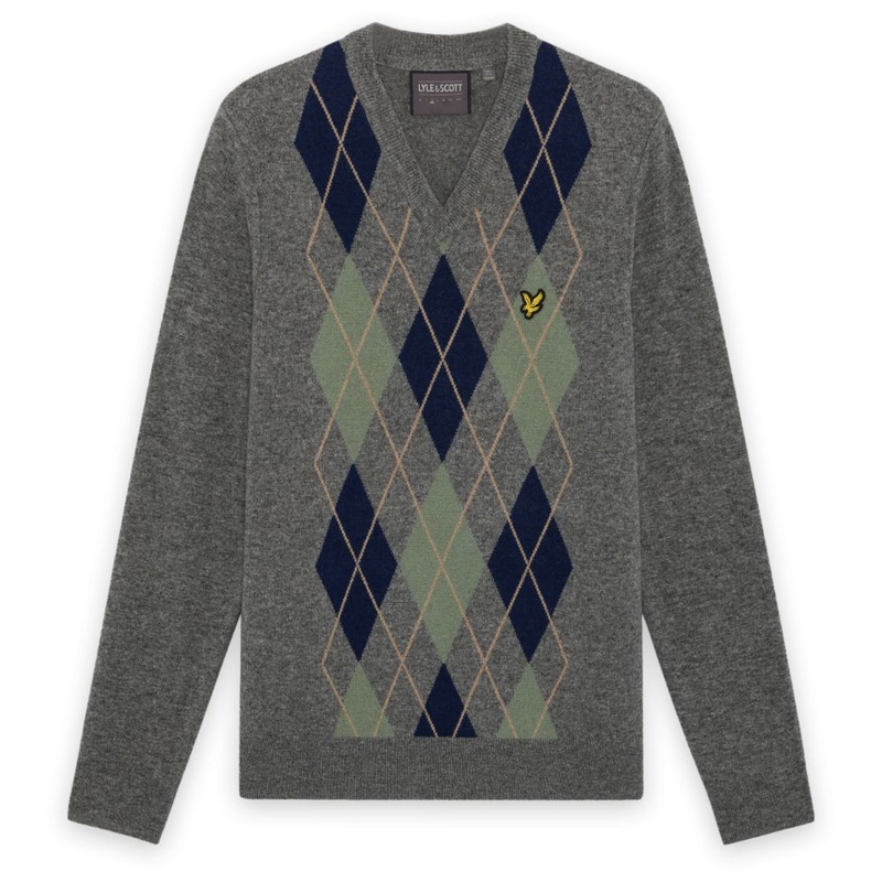 Maglione Uomo Lambswool Blend Arygle V Neck