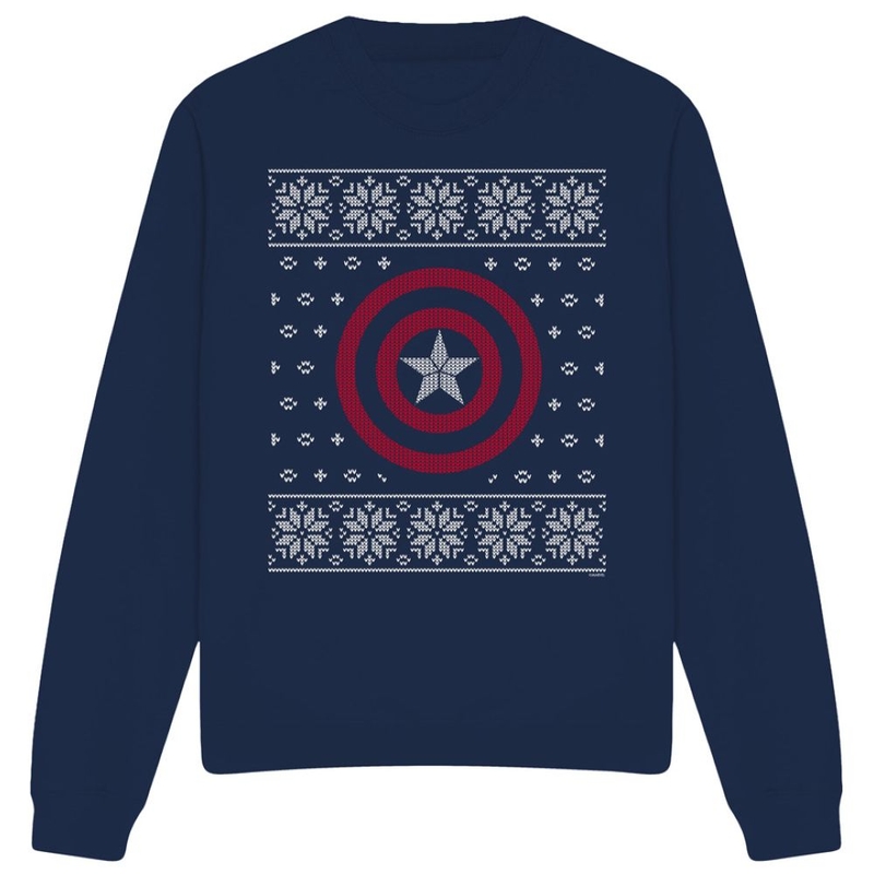 Maglione Uomo Captain America/Christmas Jumper Shield