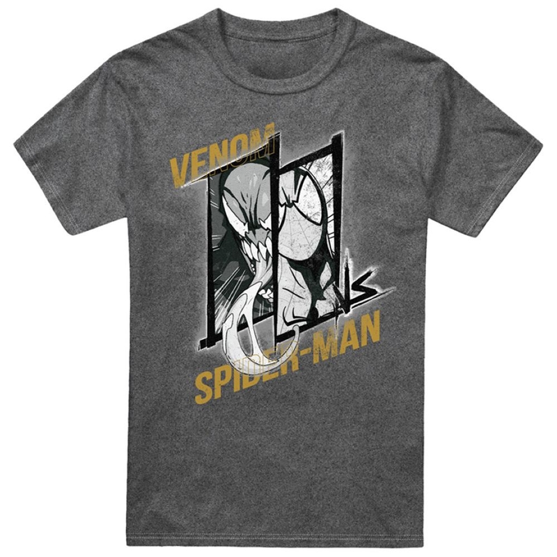 T-shirt maniche corte Uomo Superheroes Vs Villains Faceoff Venom Vs Spiderman