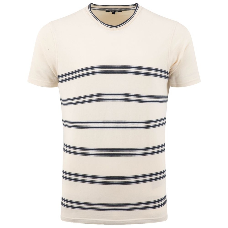 T-shirt maniche corte Uomo Fjord Pique Stripe Crew Neck