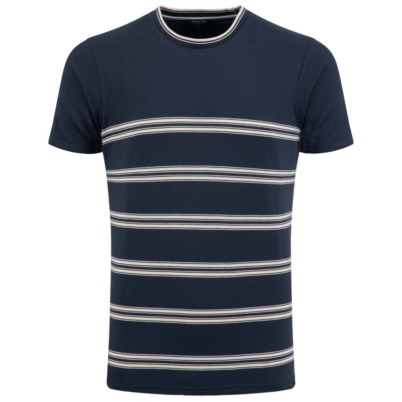 T-shirt maniche corte Uomo Fjord Pique Stripe Crew Neck