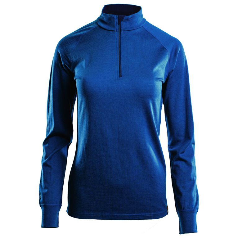 Isobaa Womens Merino 200 Long Sleeve Zip Neck (Blue) | Sportpursuit.co ...