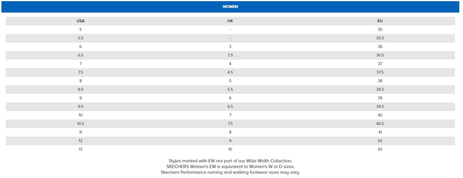 skechers width guide