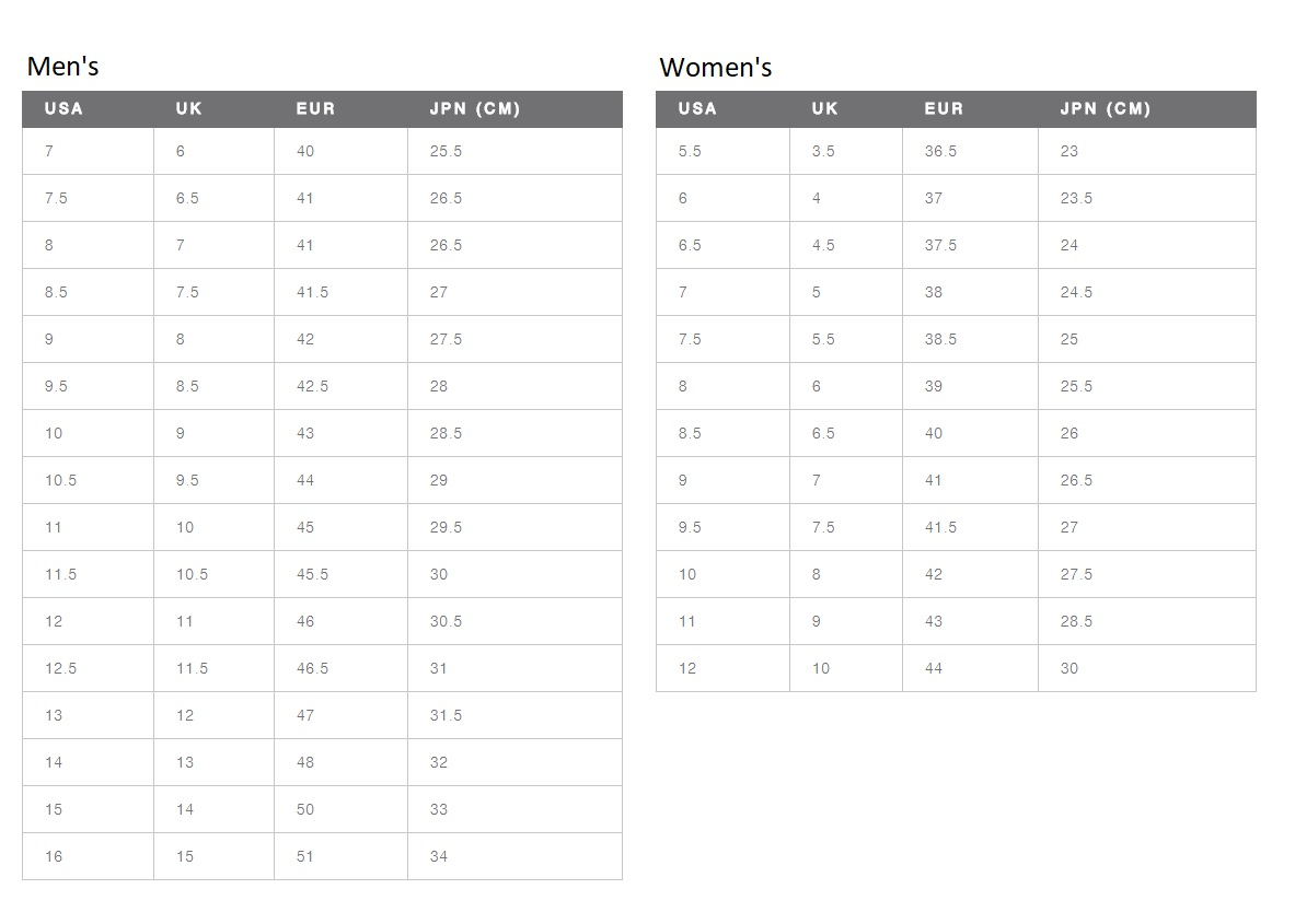 Hush Puppies Size Chart A Visual Reference Of Charts Chart Master