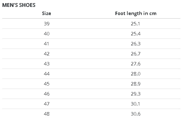 Quick Size Guide