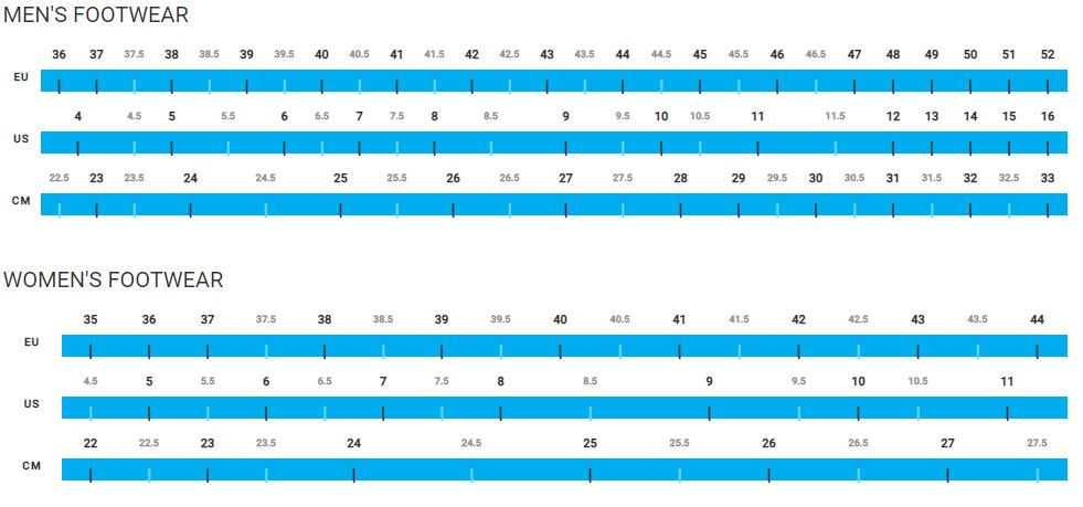 Shimano shoe sizes on sale