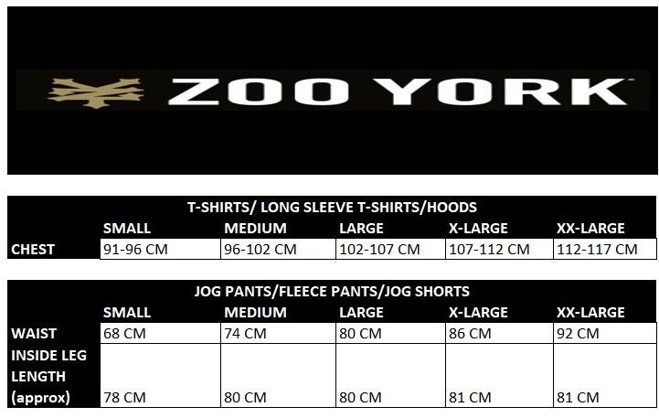 Zoo York Size Guide
