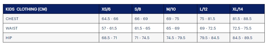 ASICS men's and women's size chart